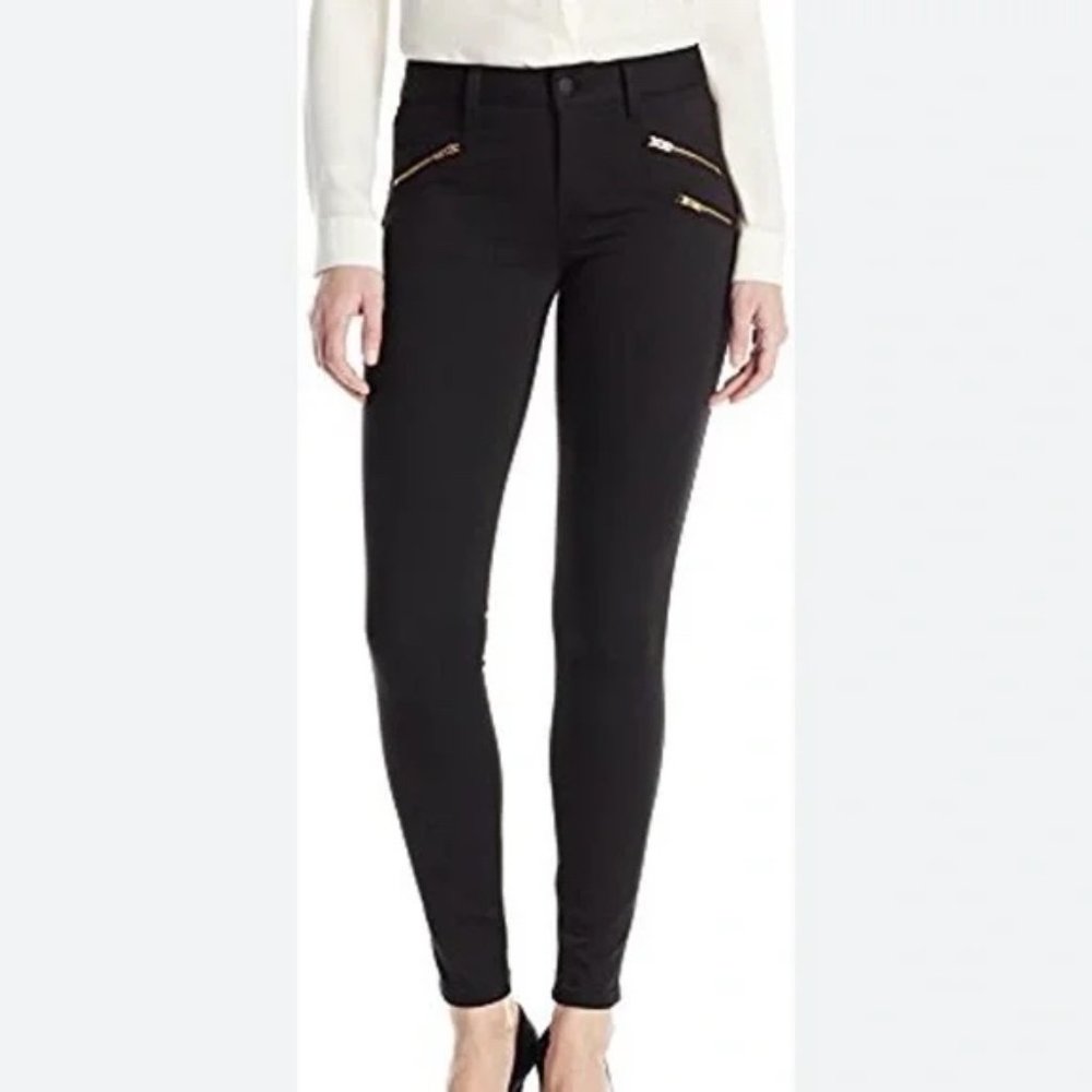 Level 99 Callie Moto Skinny Black Jeans Size 31